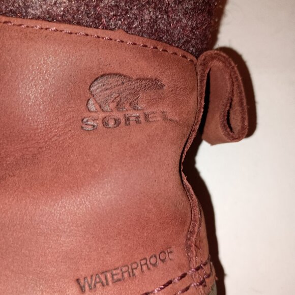 Sorel Maroon Slimpack Waterproof Winter Boots Women’s Size 8 - Picture 12 of 15
